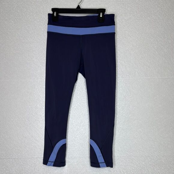 Lululemon Chase me Crop 21” Cadet Blue Lullaby Leggings 4 - Picture 2 of 5